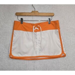 Oakley Womens Board Skirt Orange White Drawstring Lace Up Shorts Size 4